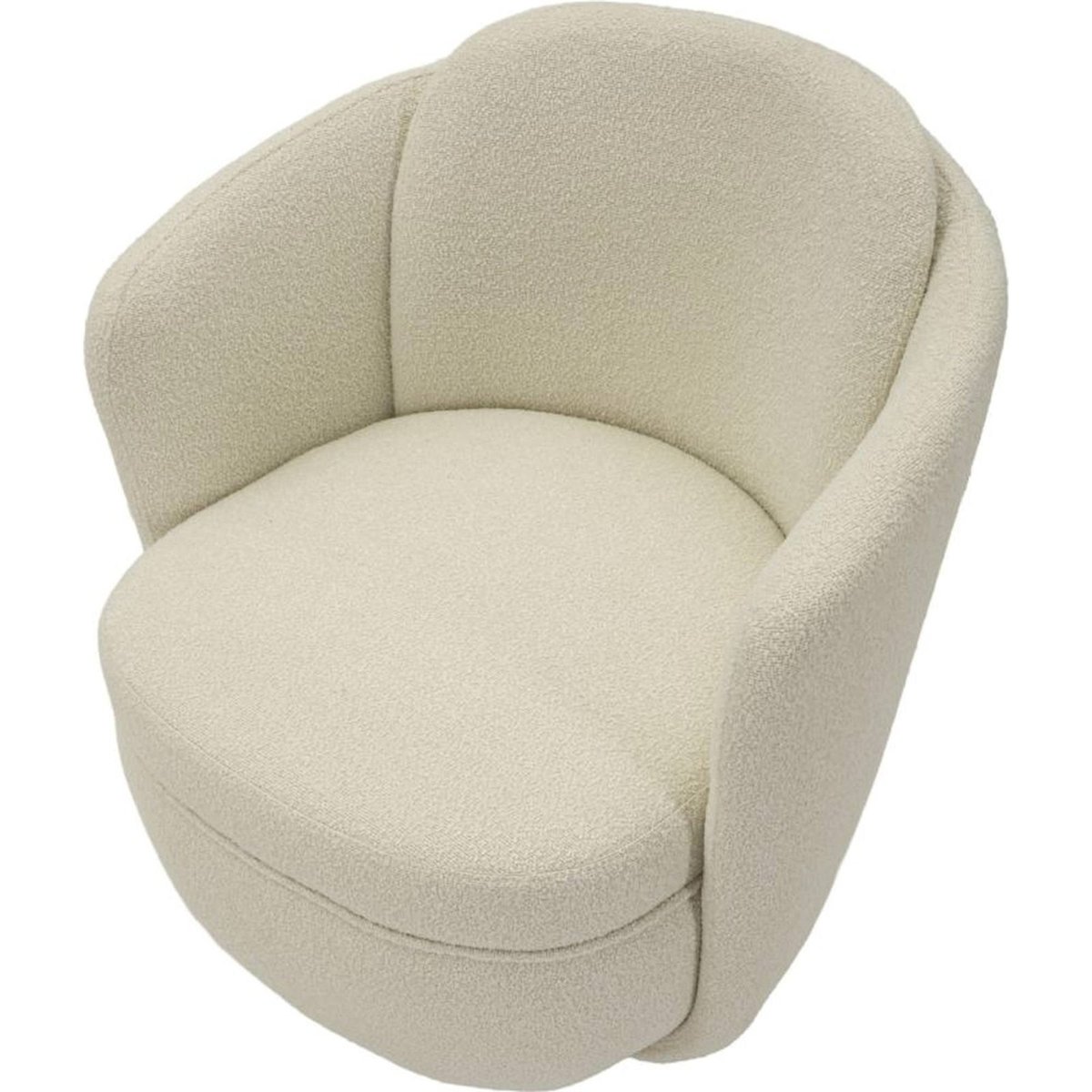 Fauteuil pivotant enveloppant dossier haut MODERN crème, RECOLLECTION