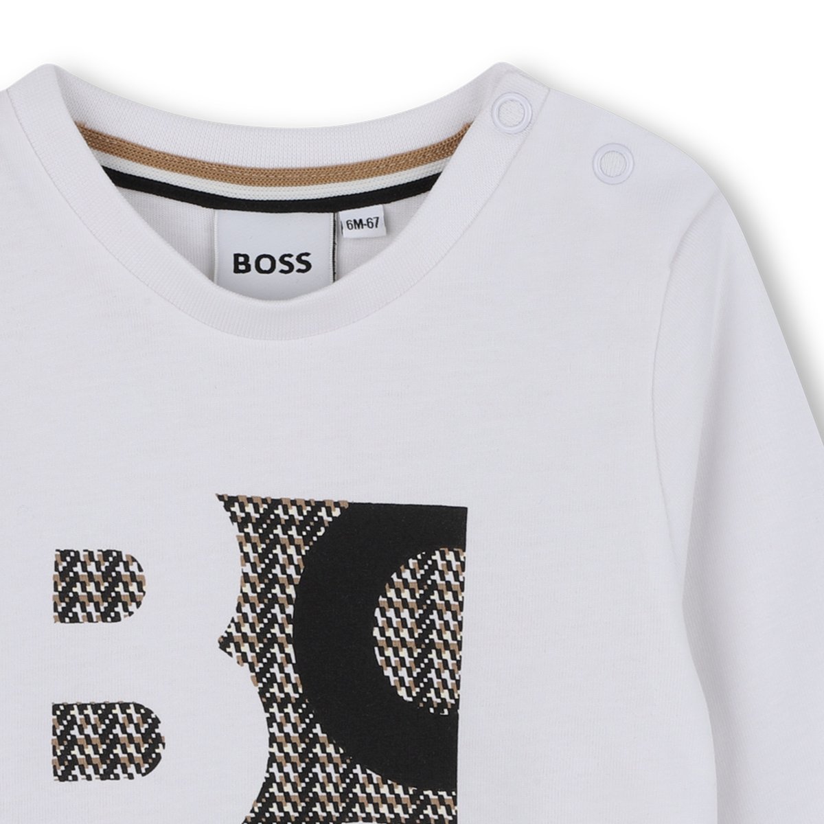 T-shirts à manches longues blanc noir, BOSS KIDSWEAR