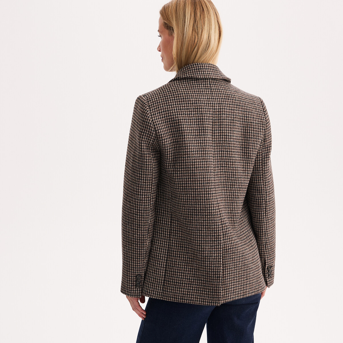 Blazer direito, aos quadrados quadrados/bege, ANNE WEYBURN