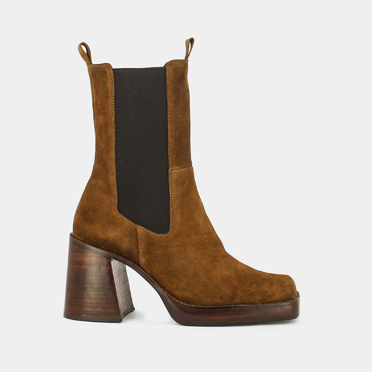 Bottines à talons Bossa, croute de cuir cognac, JONAK