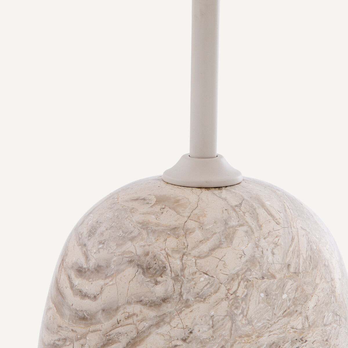 Bout de canapé marbre et métal fer Ø45 cm Balastro grège, AM.PM