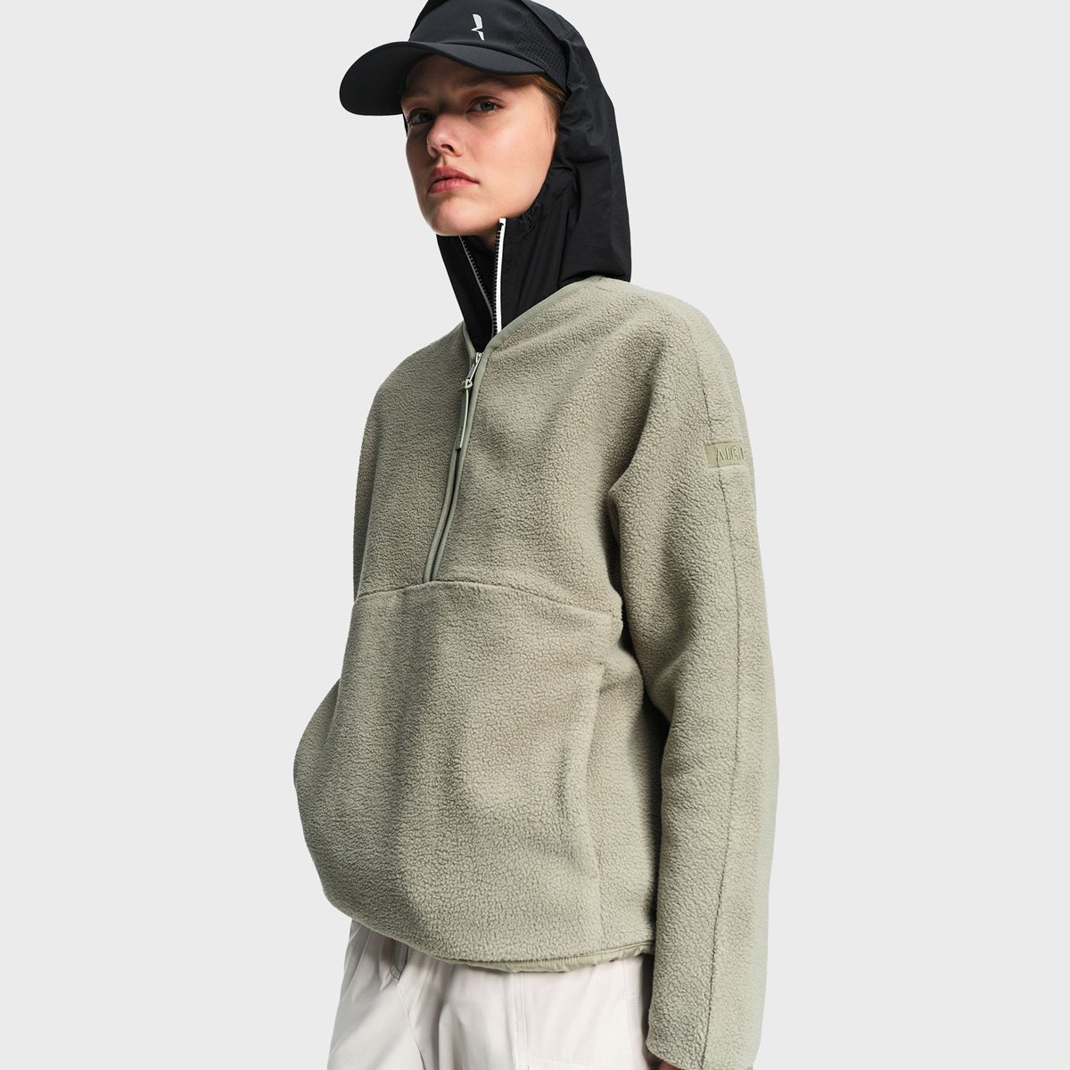 Veste légère à col zippé en polyester amande, AIGLE