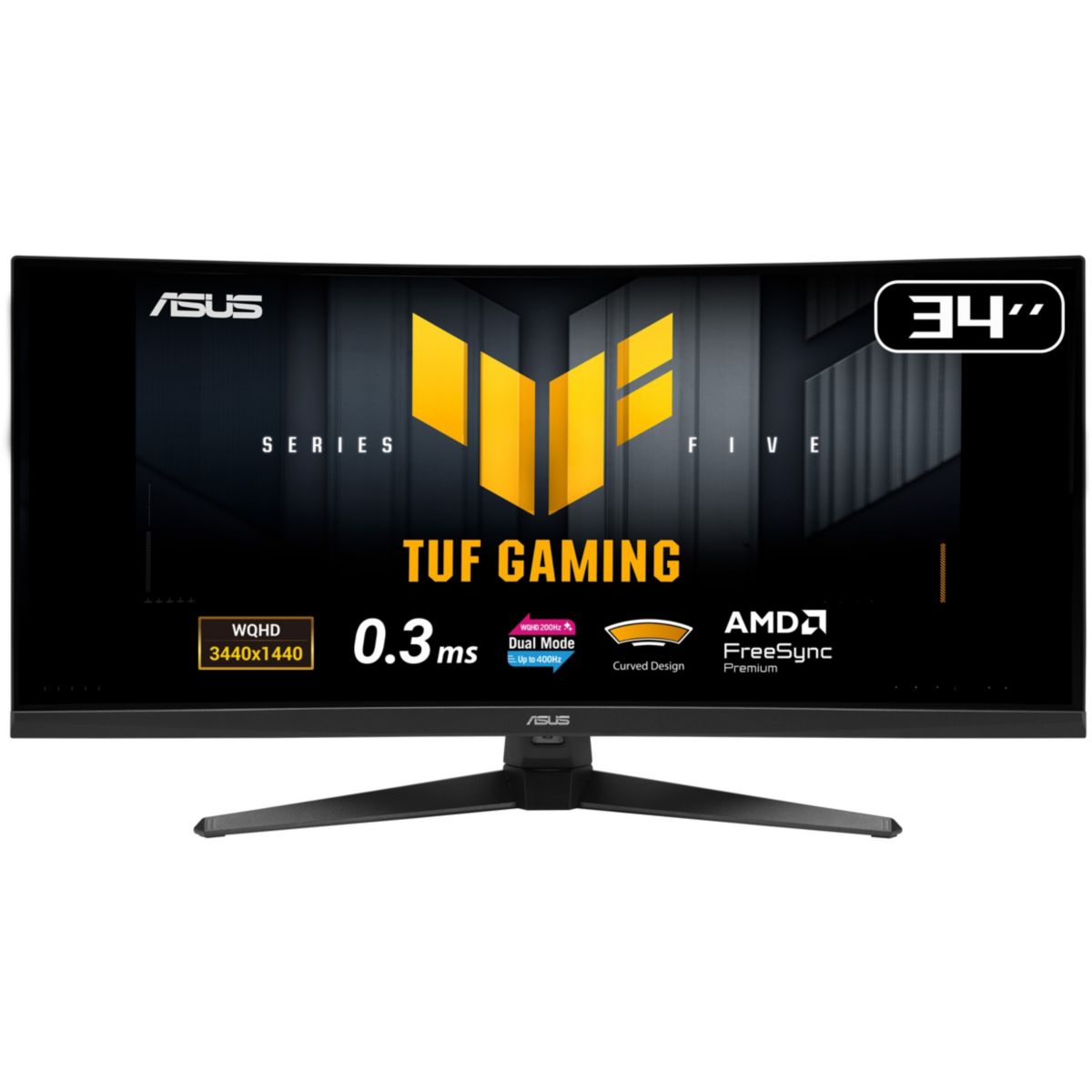 Ecran PC Gamer TUF VG34WQ5A 34'' WQHD 200Hz Fast VA HDR 400 AMD FreeSync couleur unique, ASUS