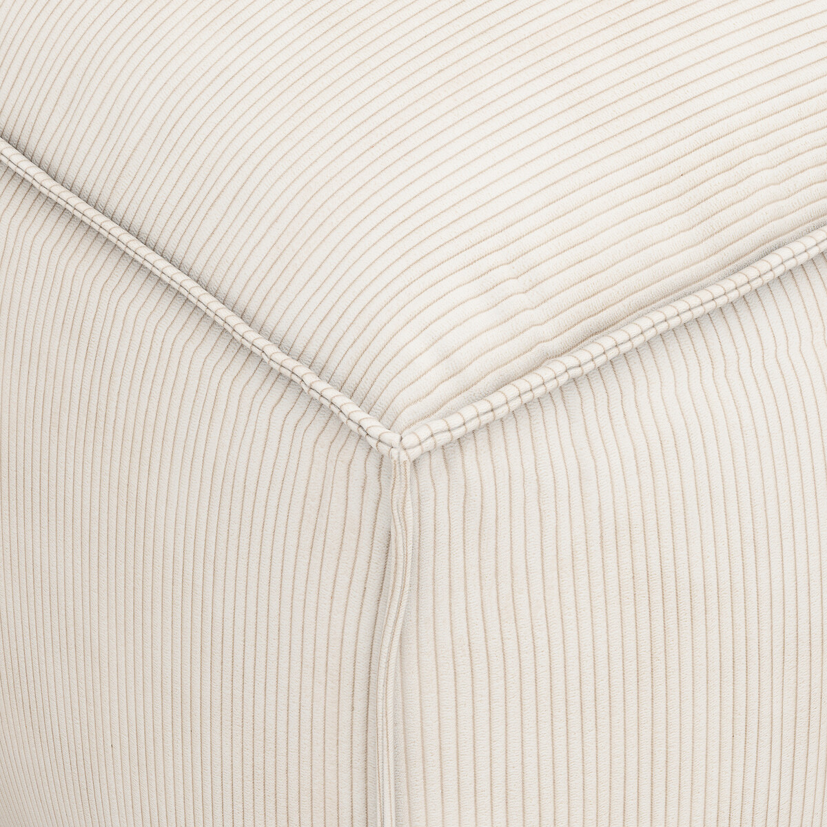 Hoekelement voor modulaire bank, in ribfluweel, Seven ecru, LA REDOUTE INTERIEURS