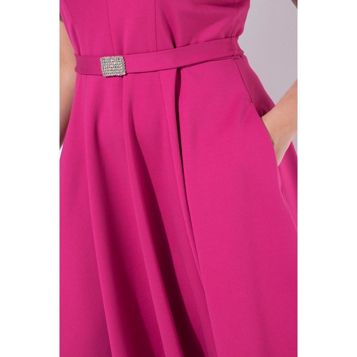 Robe de soirée longueur midi magenta, ULLA POPKEN