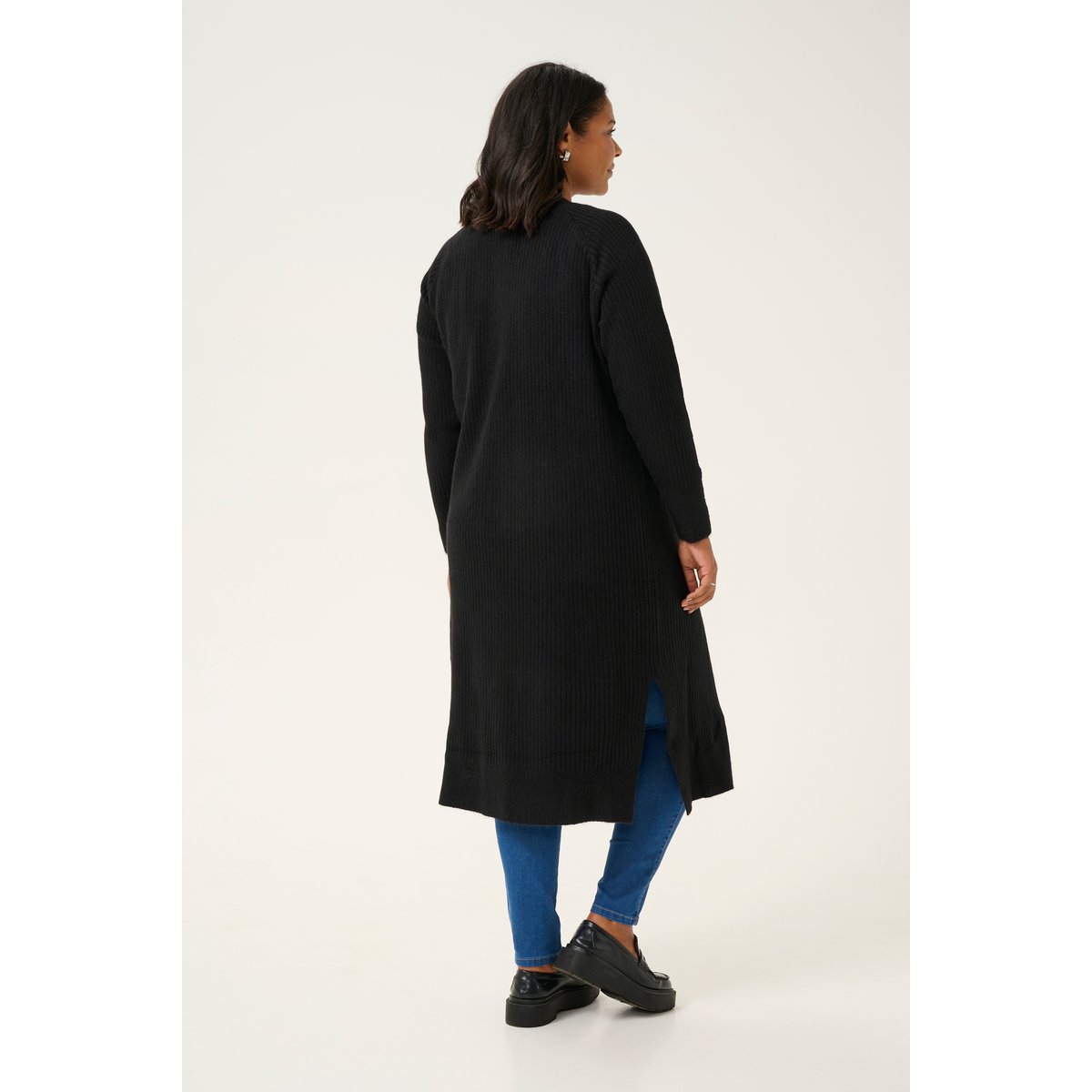 Cardigan à tricot noir black deep, KAFFE CURVE