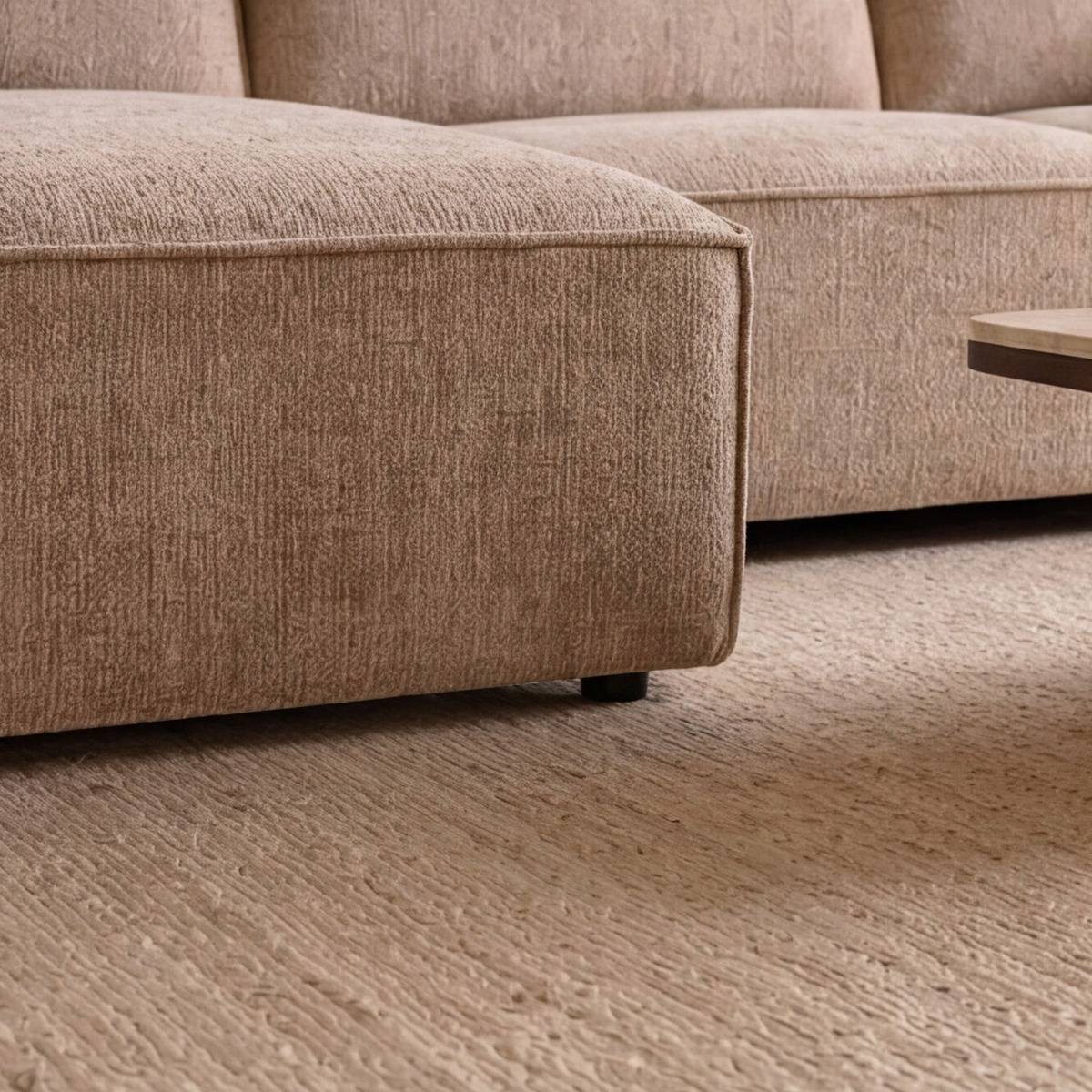 Canapé angle en tissu marron, MADE IN MEUBLES