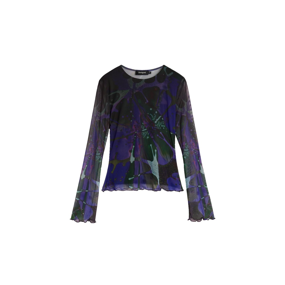 T-shirt en tulle imprimé M. C. Lacroix bleu, DESIGUAL