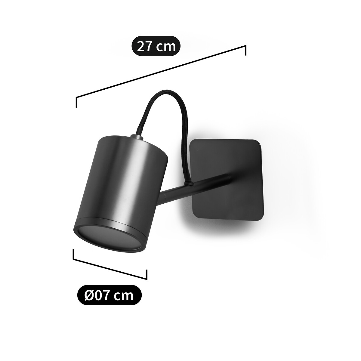 Applique spot orientable graphite, Girevole graphite, AM.PM