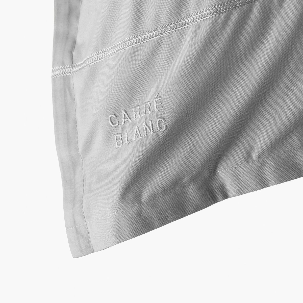 Taie d'oreiller rectangulaire coton NÉO gris, CARRE BLANC