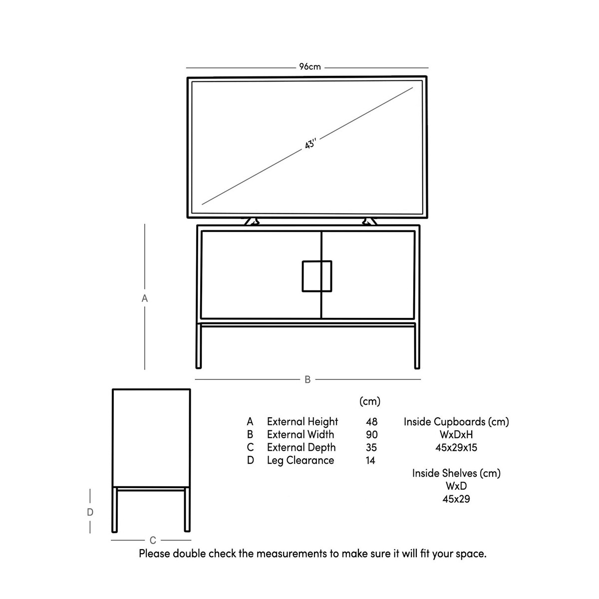 Banner Mango Wood 2 Door Media Unit natural wood, SWOON