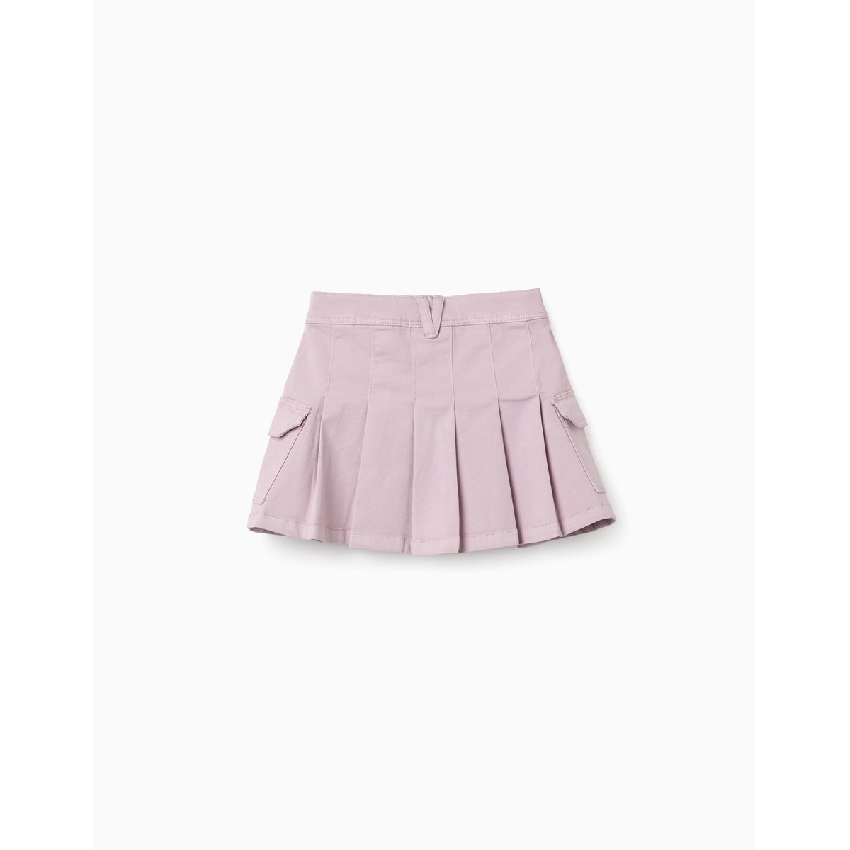 Jupe en sergé avec plis et poches cargo mauve clair, ZIPPY