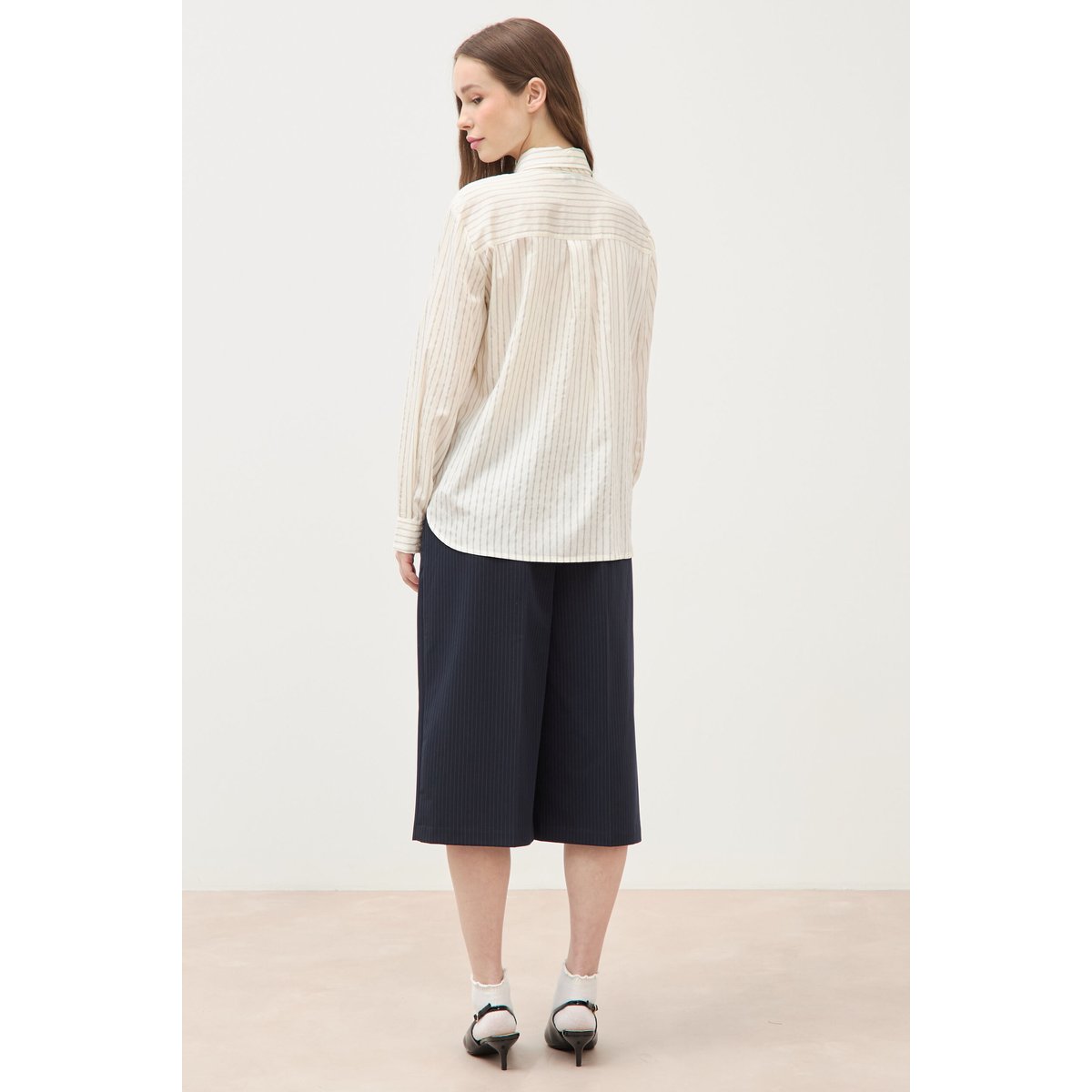 Chemise manches longues col américain blanc, BONOBO