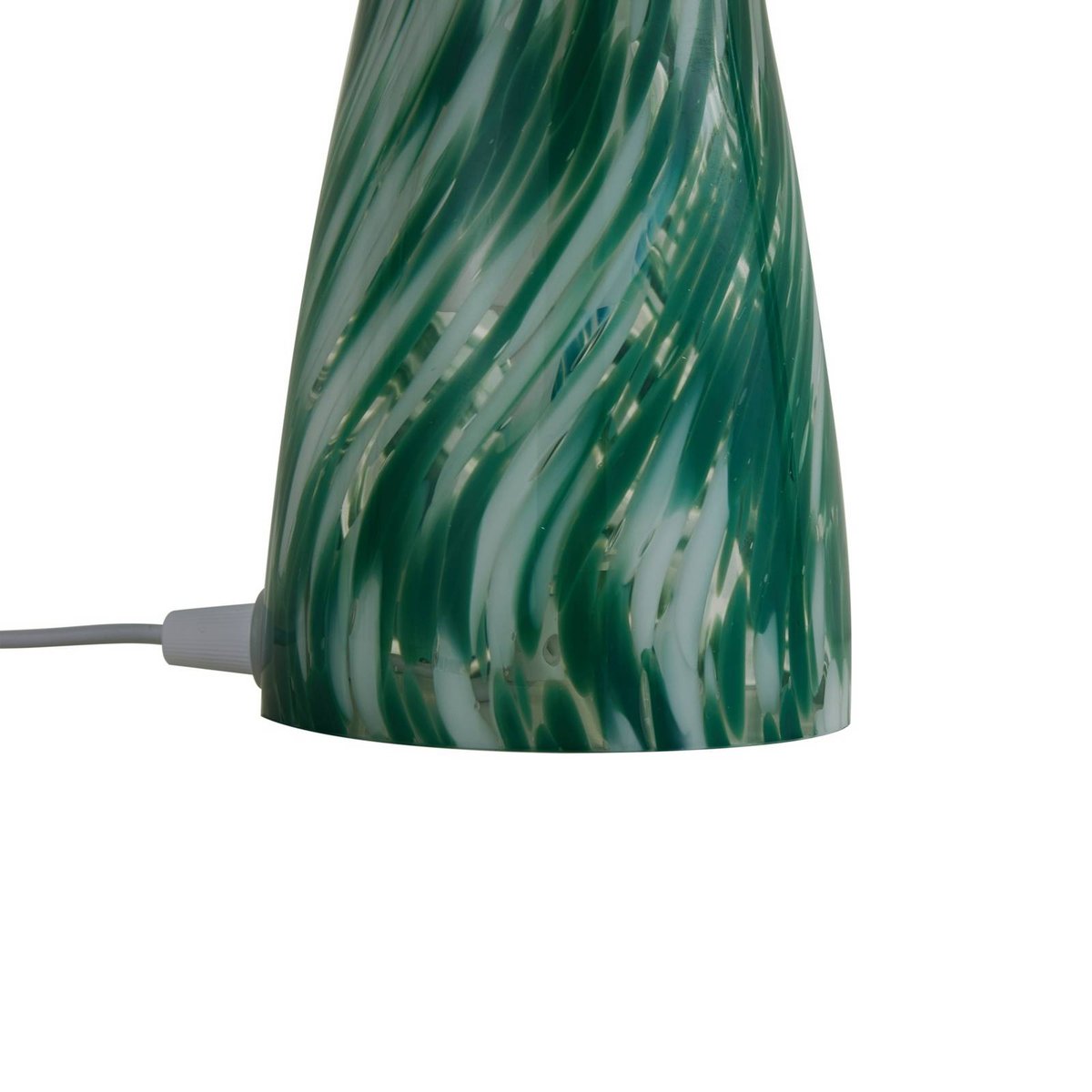 Lampe à poser en verre moderne, Hubi vert, blanc, LINDBY