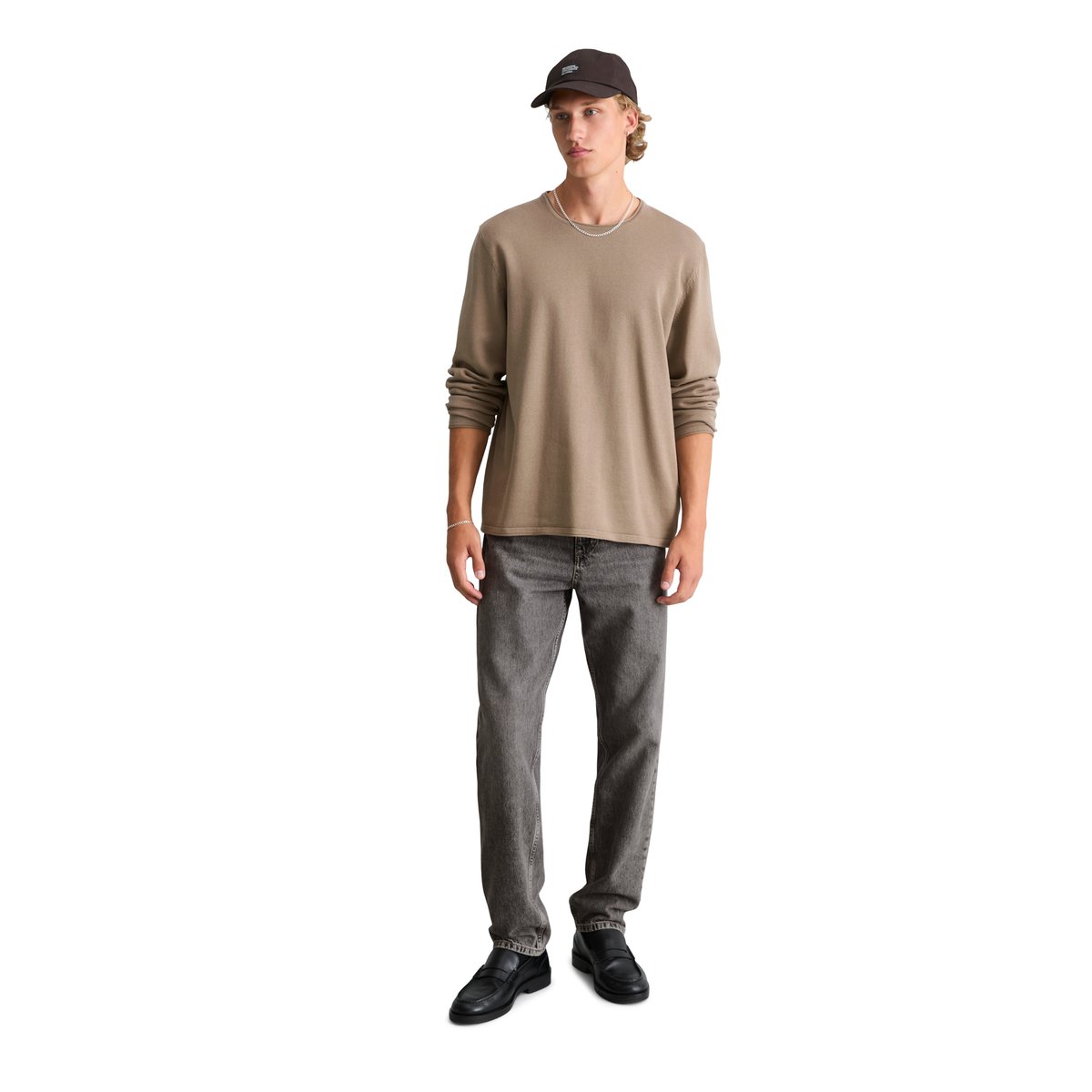 Pull coupe classique en pur coton biologique marron, MARC O’POLO DENIM