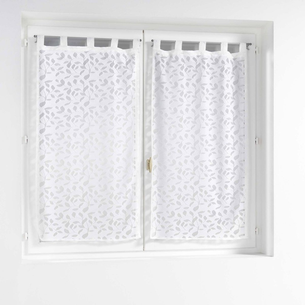 Paire de voilages à passants 60x90 maille Manon blanc, DECORATIE