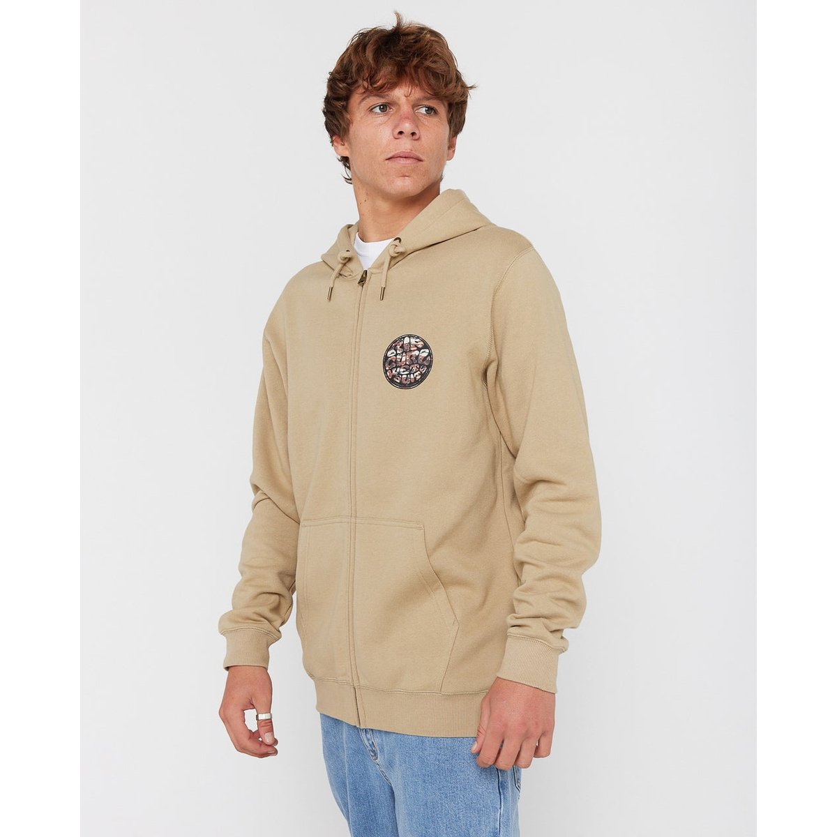 Sweat zippé WETTIE PASSAGE ICON khaki sand, RIP CURL