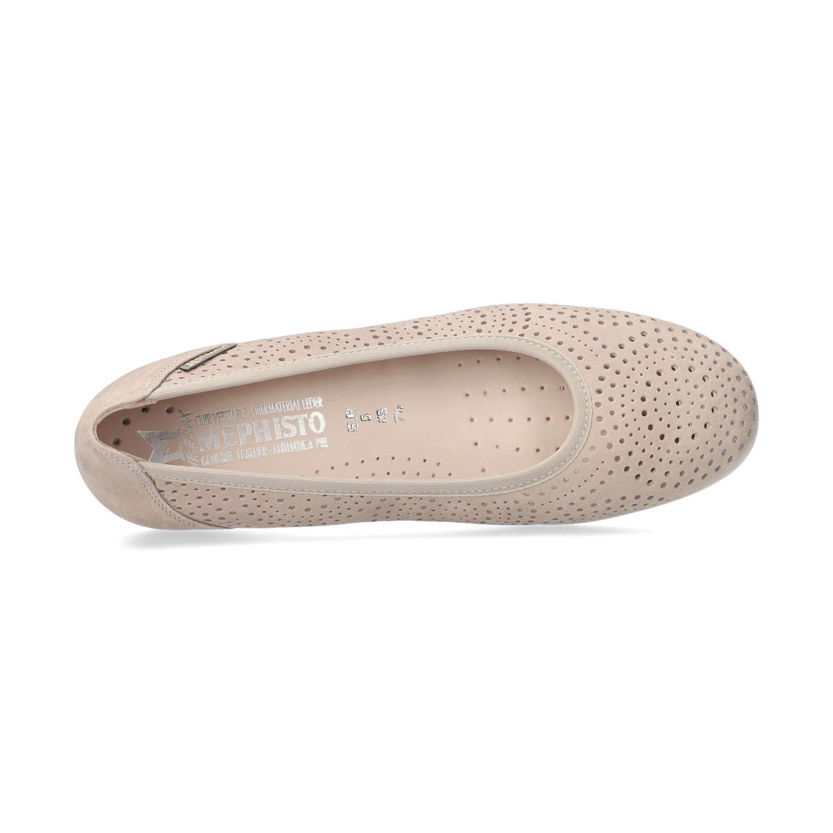 Ballerines en cuir ELSIE PERF taupe 5130, MEPHISTO