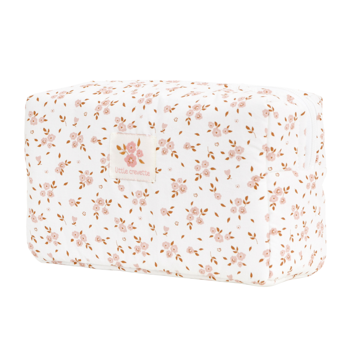 Trousse de toilette coton bio THAIS rose, LITTLE CREVETTE