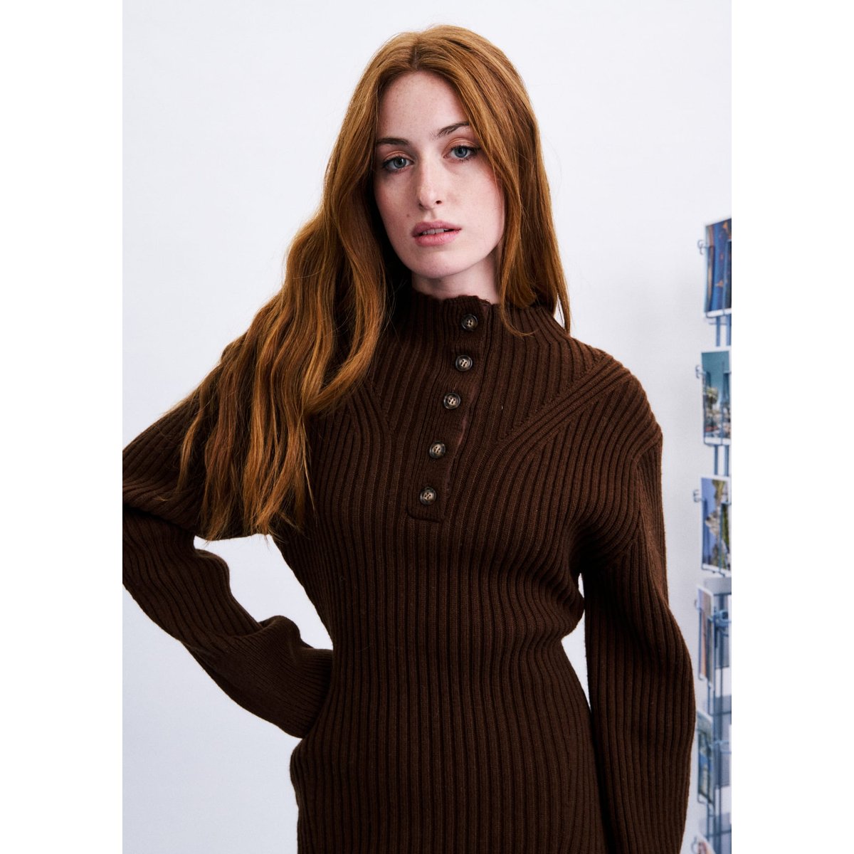 Robe Spathi en laine SPATHI marron chocolat, FRNCH