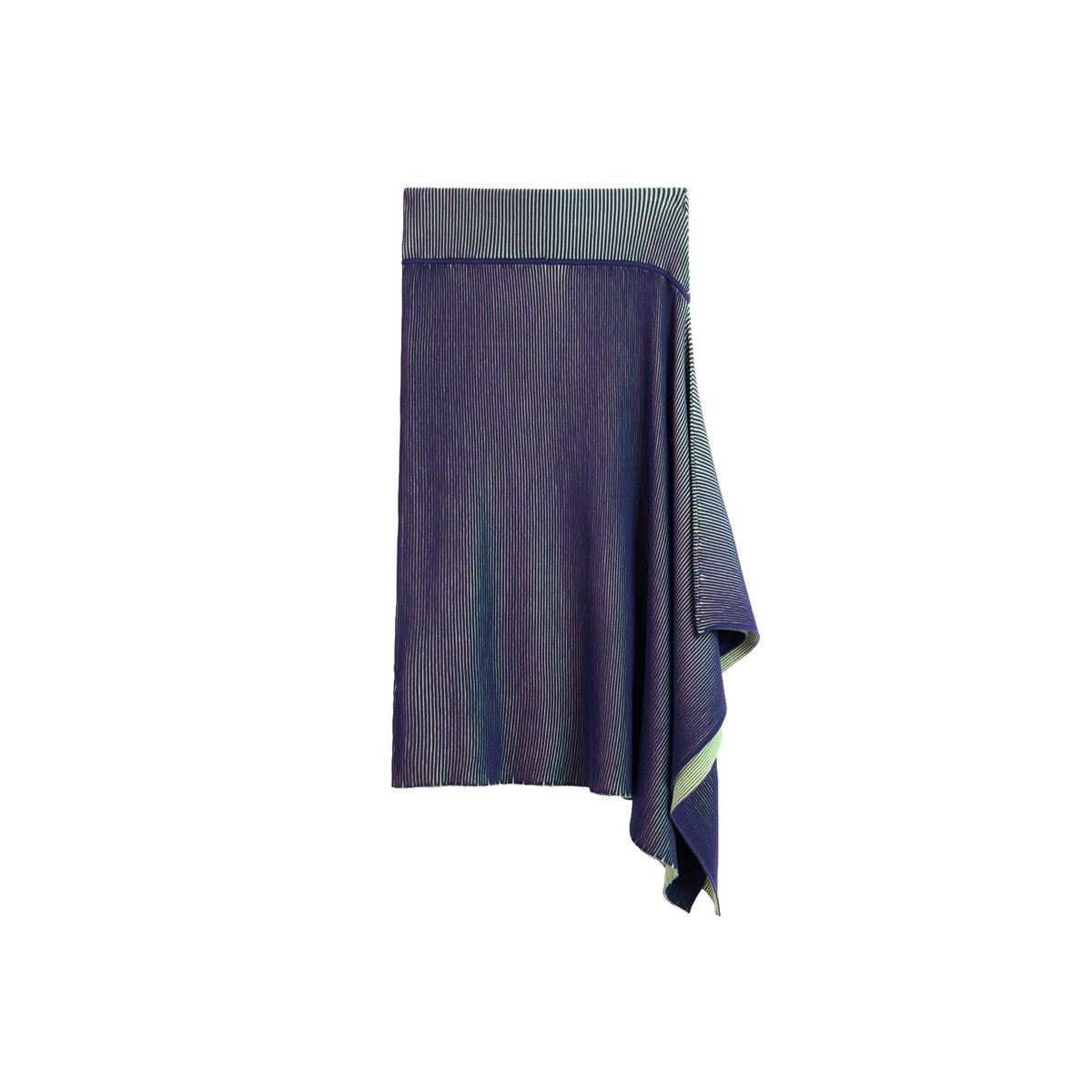 Jupe longue en maille irisée bleu, DESIGUAL