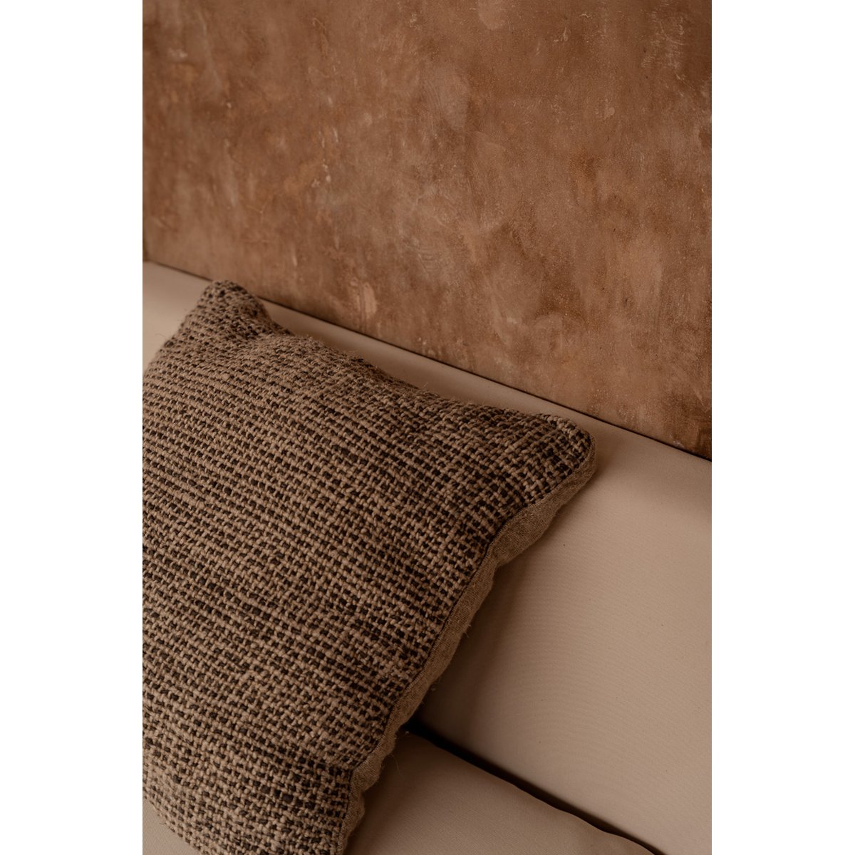 Housse de coussin en lin LINEN GRAIN beige moucheté, BAZAR BIZAR