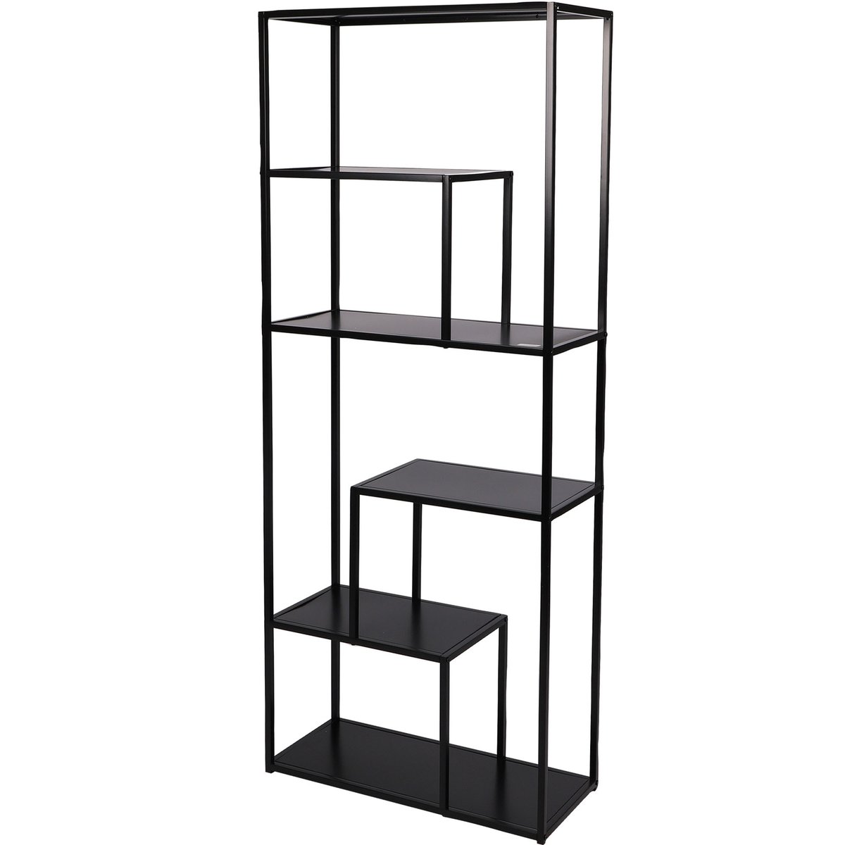 Étagère bibliothèque métal noir 6 niveaux 70x30x170cm noir, URBAN LIVING