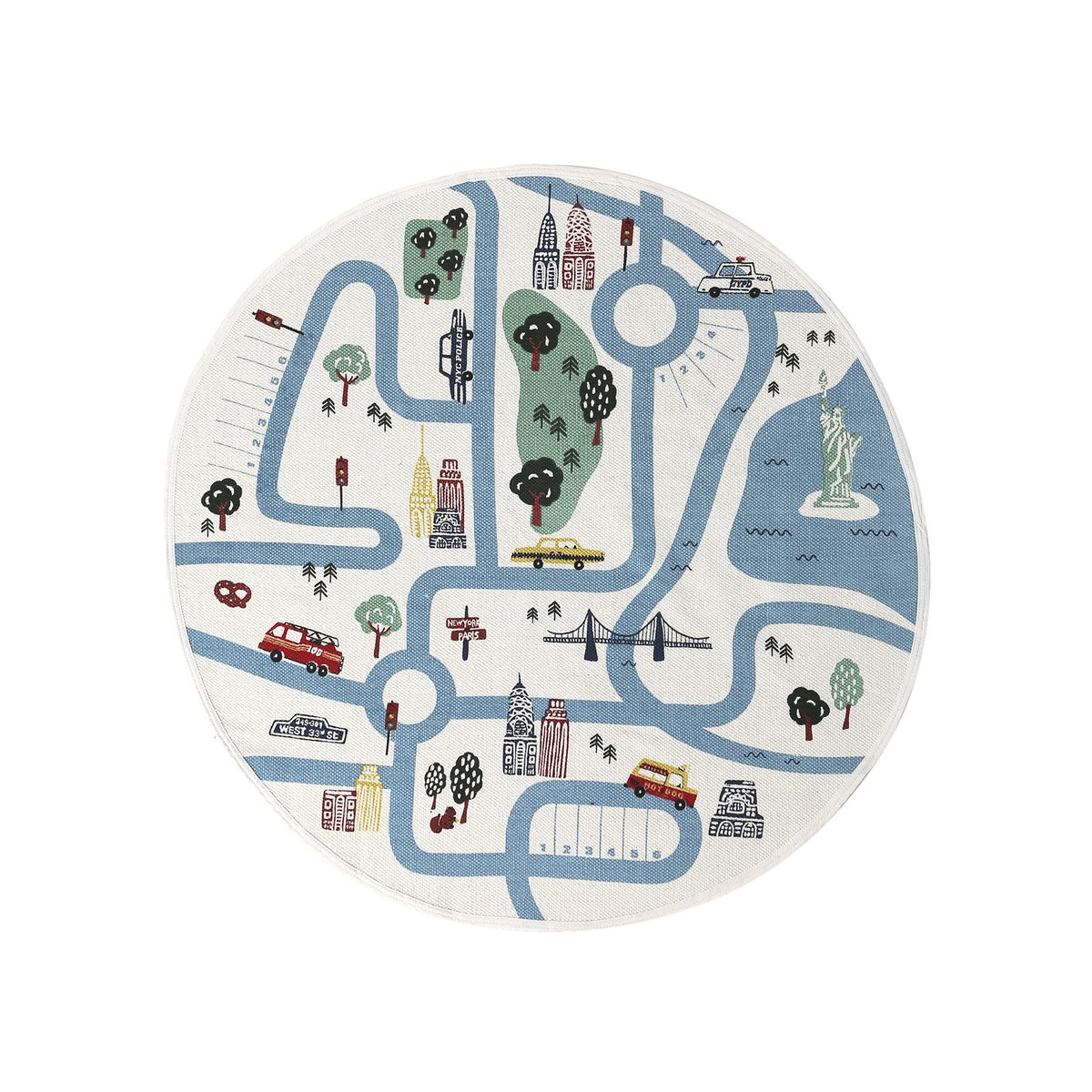 Tapis circuit rond Varsity écru, VERTBAUDET