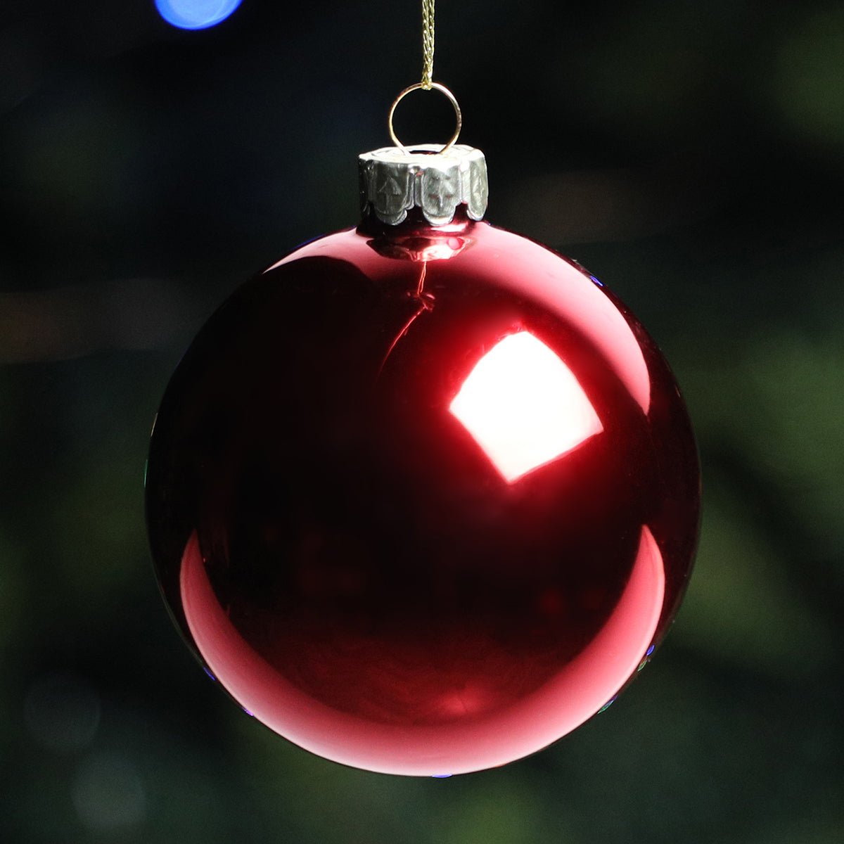 Set de 4 boules de noël décoratives en verre D8 rouge, SIA DECO
