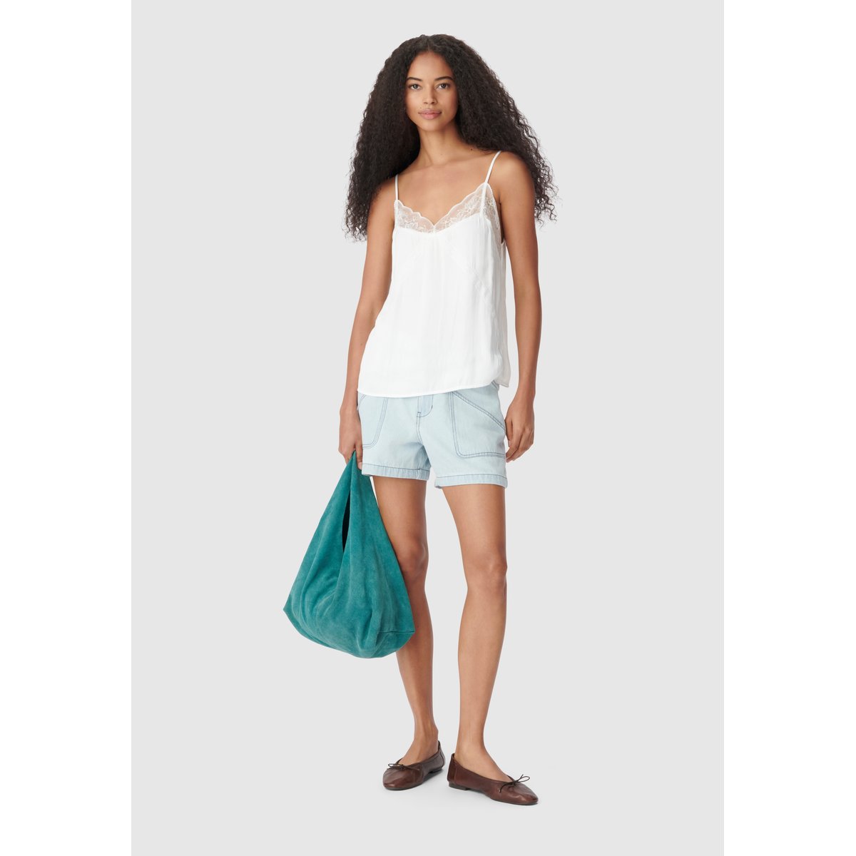 Short en denim brut bleu ciel, IKKS