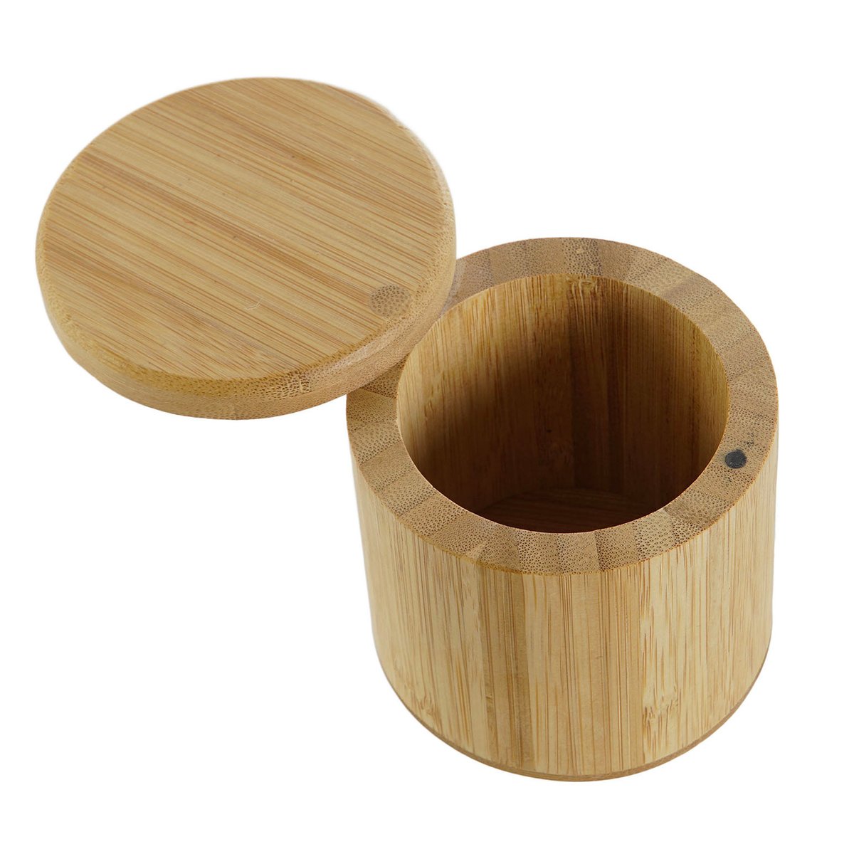 Pot à sel rond bambou 8,5x8,5x8,5cm bois, WADIGA