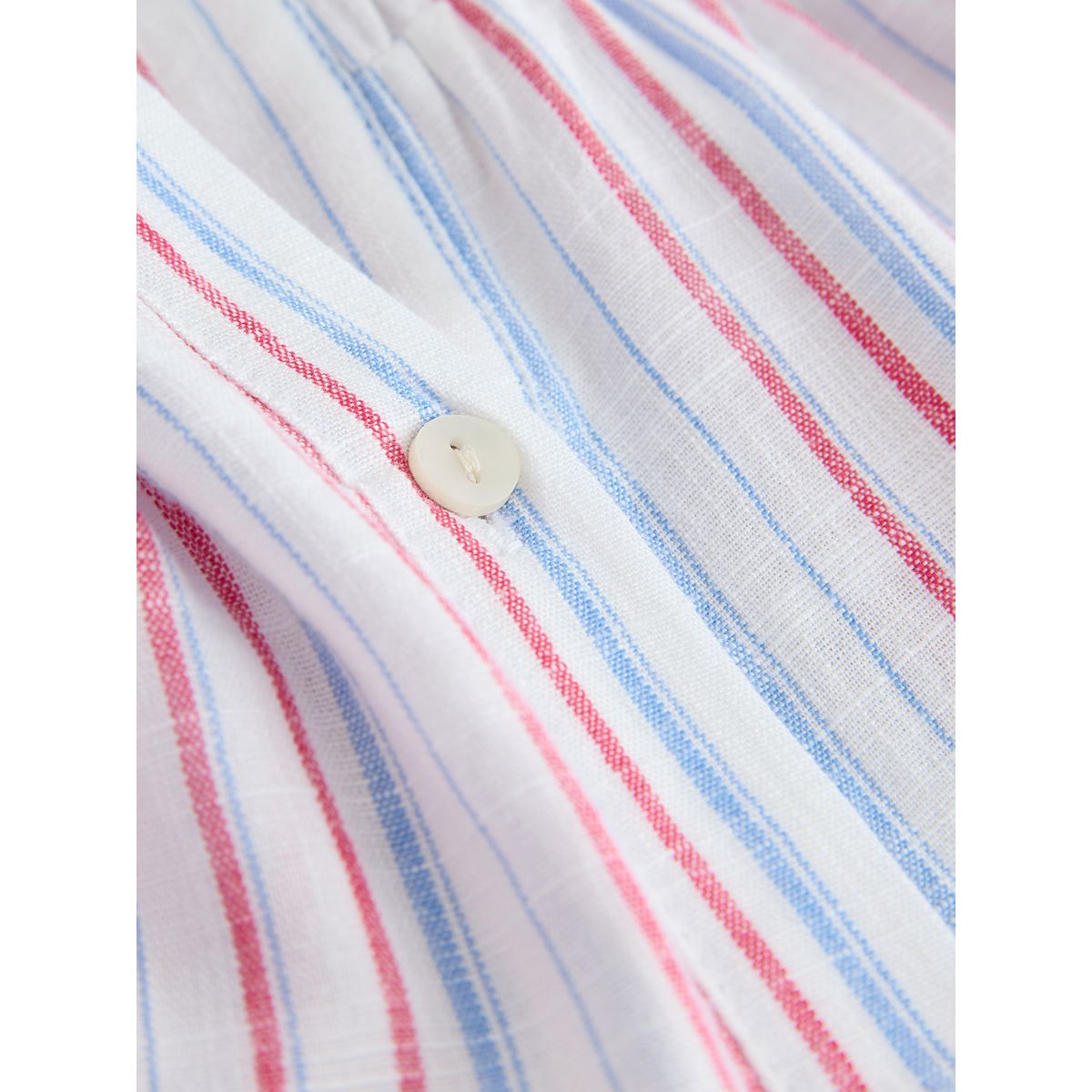 Chemise manches courtes contenant du lin rayures blanches/rouges/bleues, NEXT