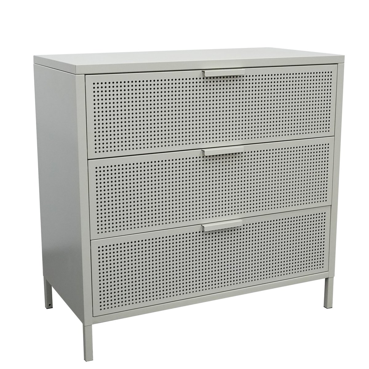Commode 3 tiroirs, métal, JOEN beige, NORDLYS