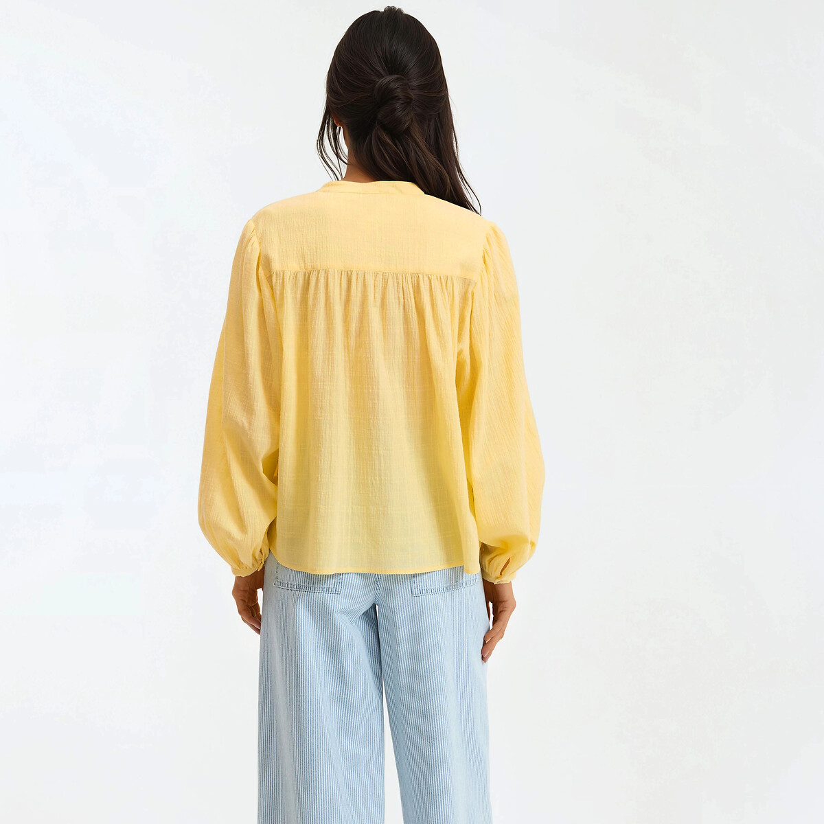 Chemise col mao, oversize, Signature LISE jaune pâle, LA REDOUTE COLLECTIONS