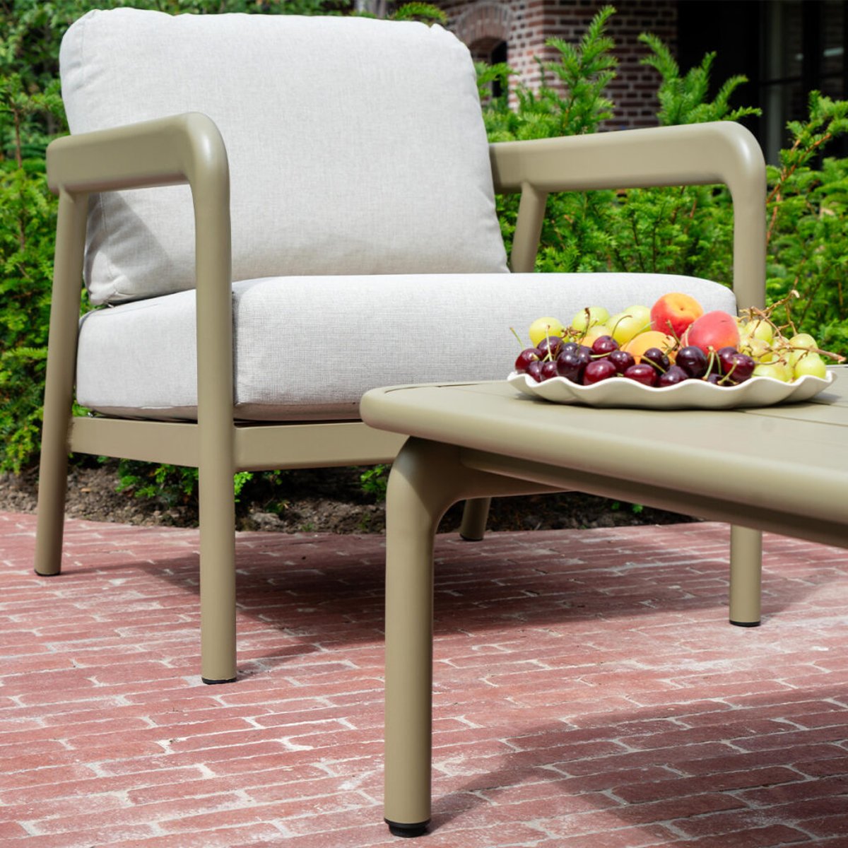 Salon de jardin bas 5p en aluminium Kaki clair LINDOS kaki clair, WILSA GARDEN
