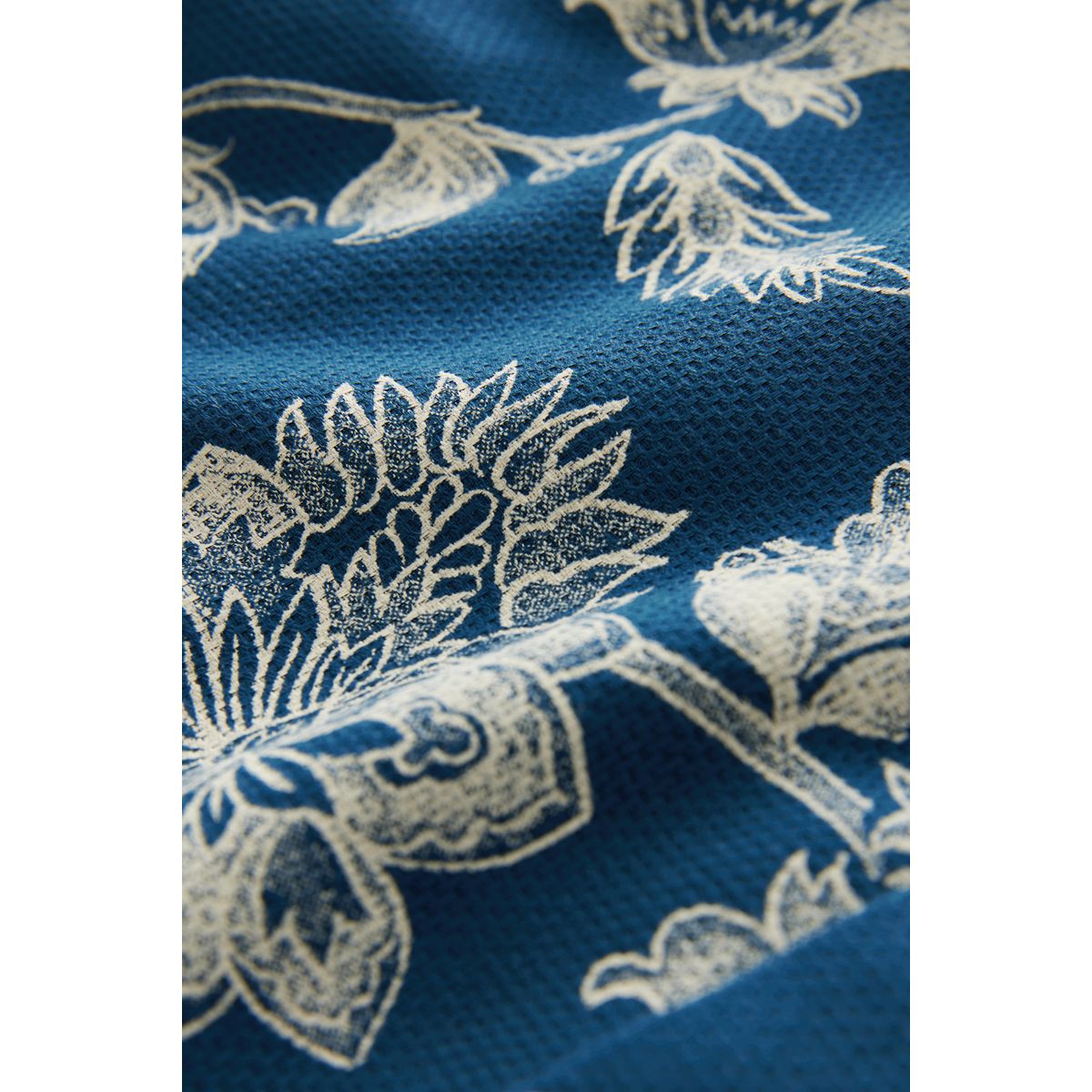 Chemise manches courtes à fleurs 100 % coton bleu, NEXT