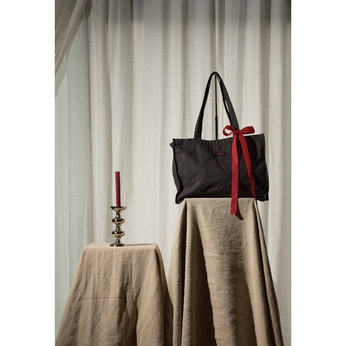 Sac 24h en coton, RAYURES gris agate, GABRIELLE PARIS