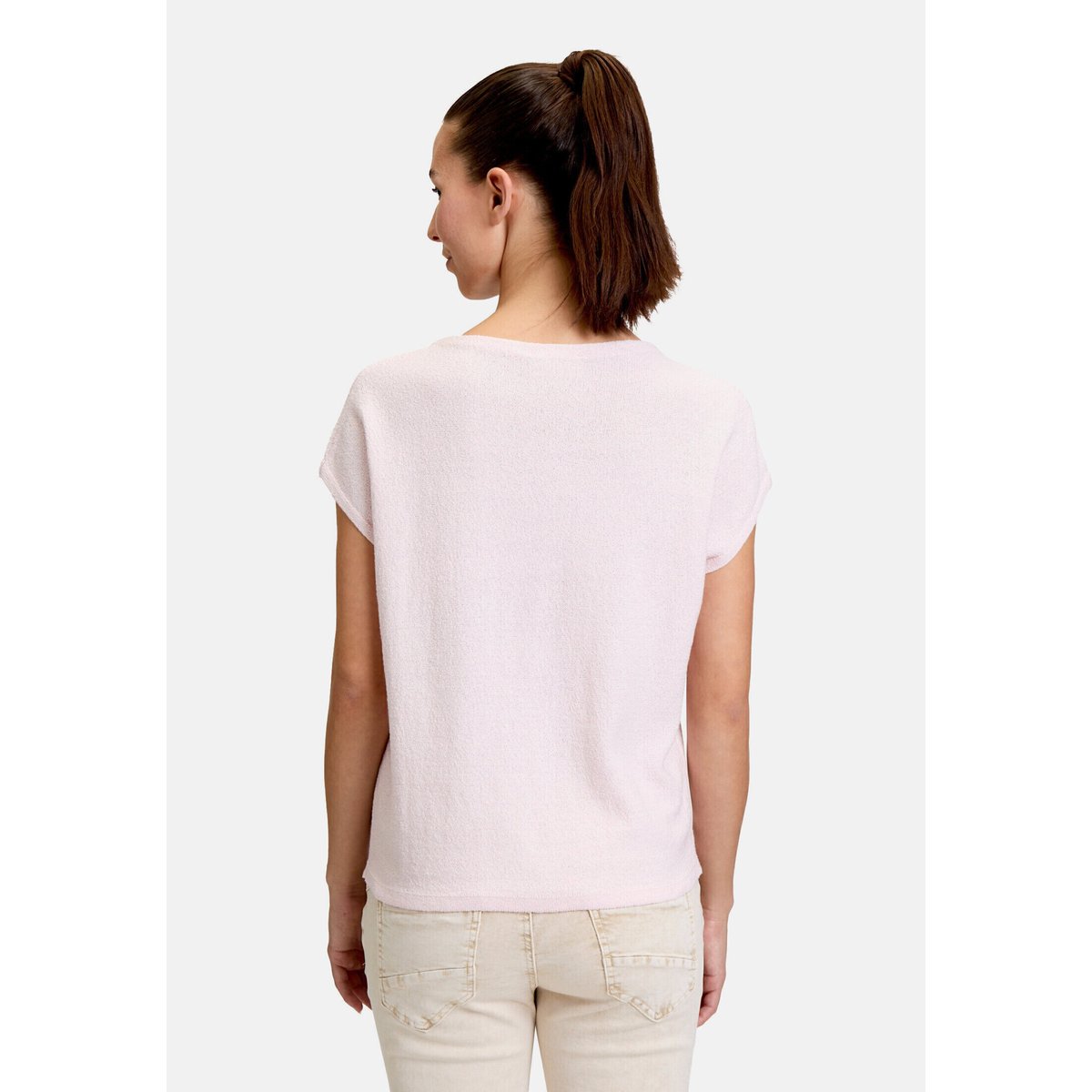 T-Shirt avec structure manches courtes rose dust melange, CARTOON