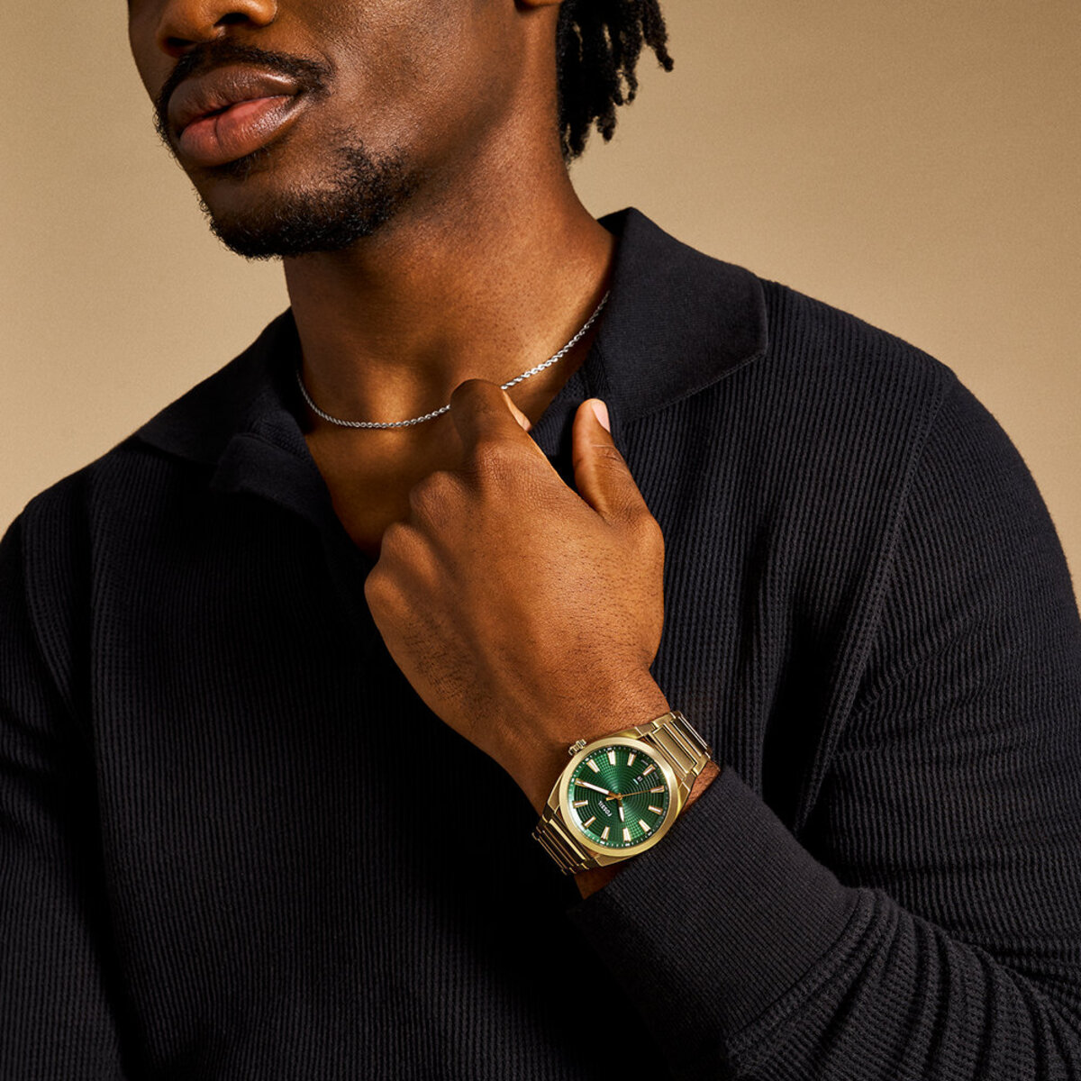 Montre Analogique EVERETT doré vert doré, FOSSIL