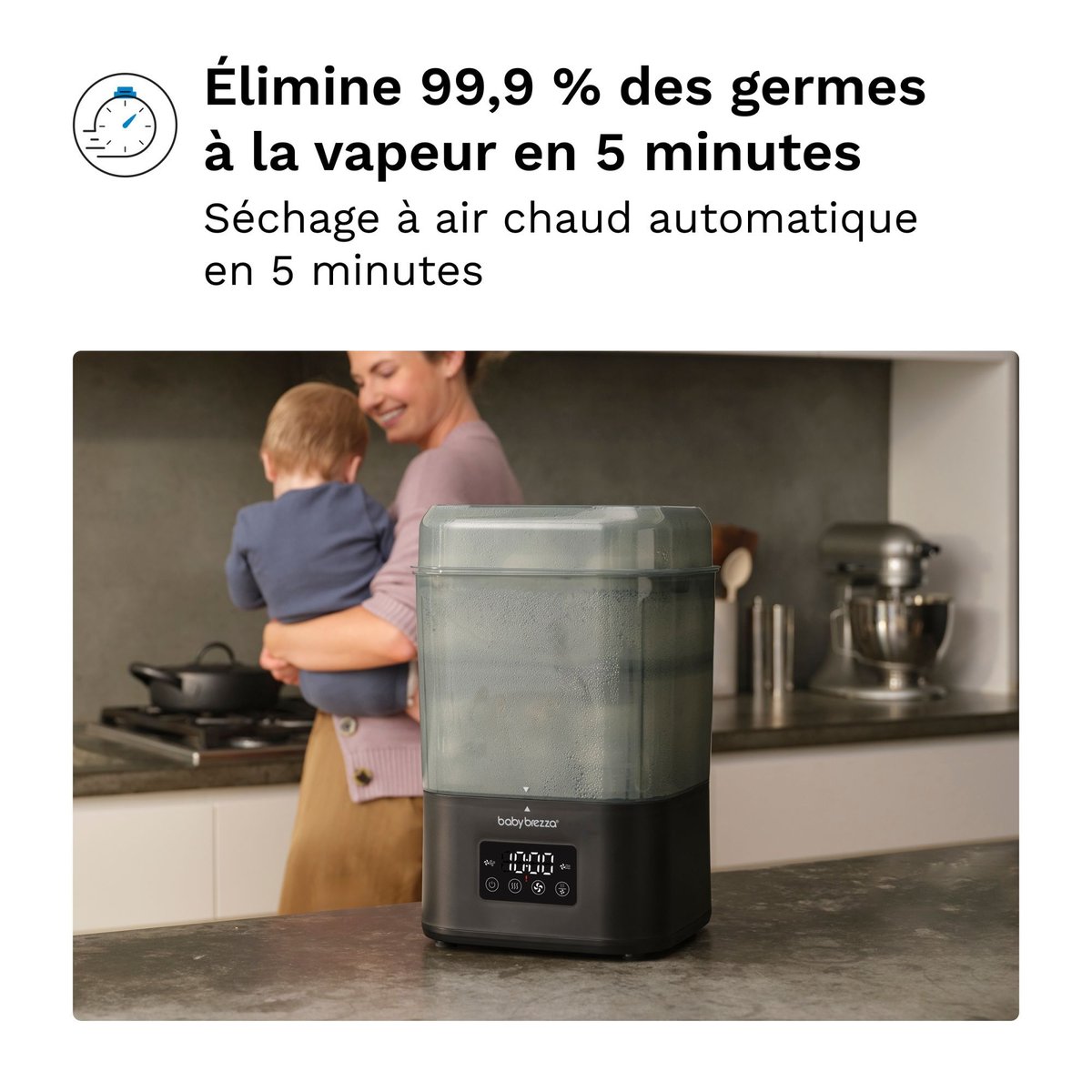 Stérilisateur et séchoir à biberons SuperQuick Dryer Advanced noir, BABY BREZZA