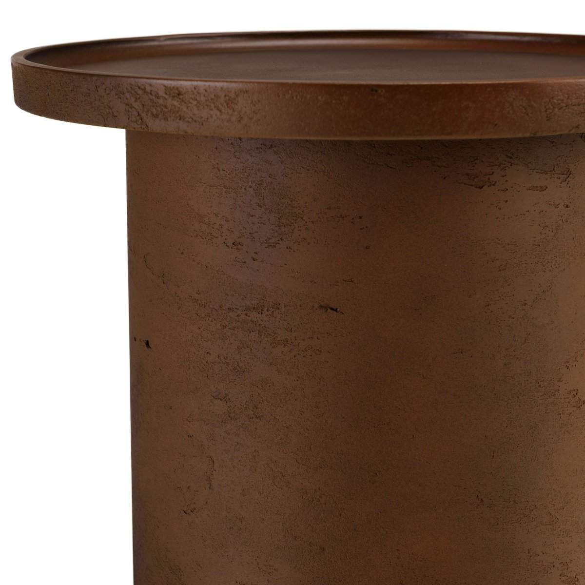 Table d'appoint ronde en béton marron D36cm CALVI marron, PIER IMPORT