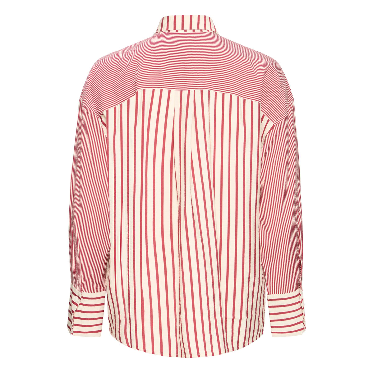 Á manches longues rouge blanc rhododendron/white stripe, ICHI