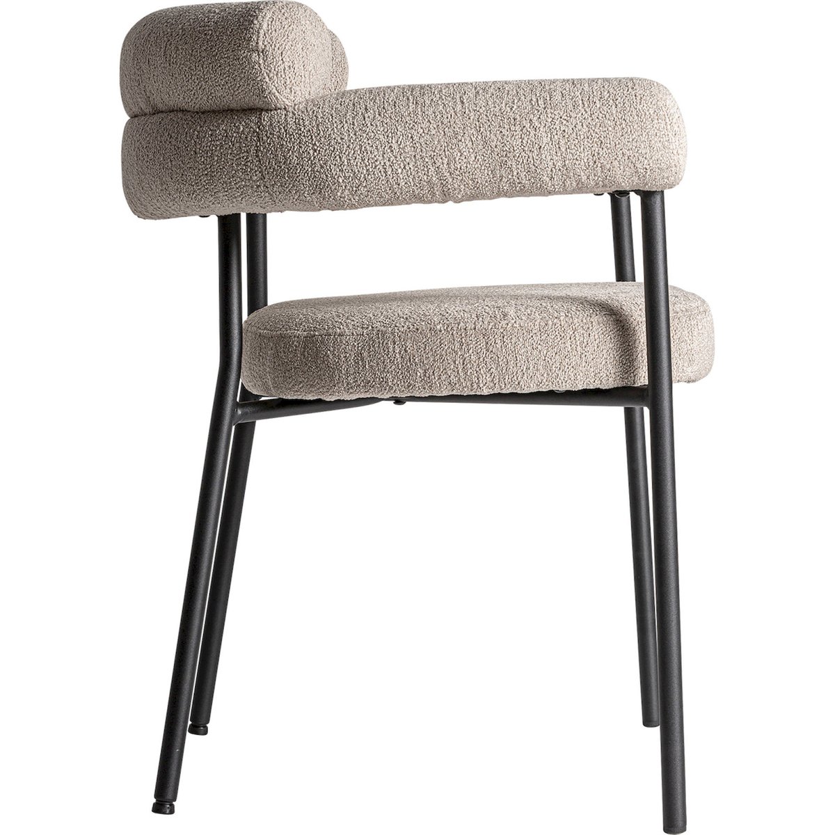Chaise contemporaine en bouclette, Lot de 2 gris grège et noir, RECOLLECTION