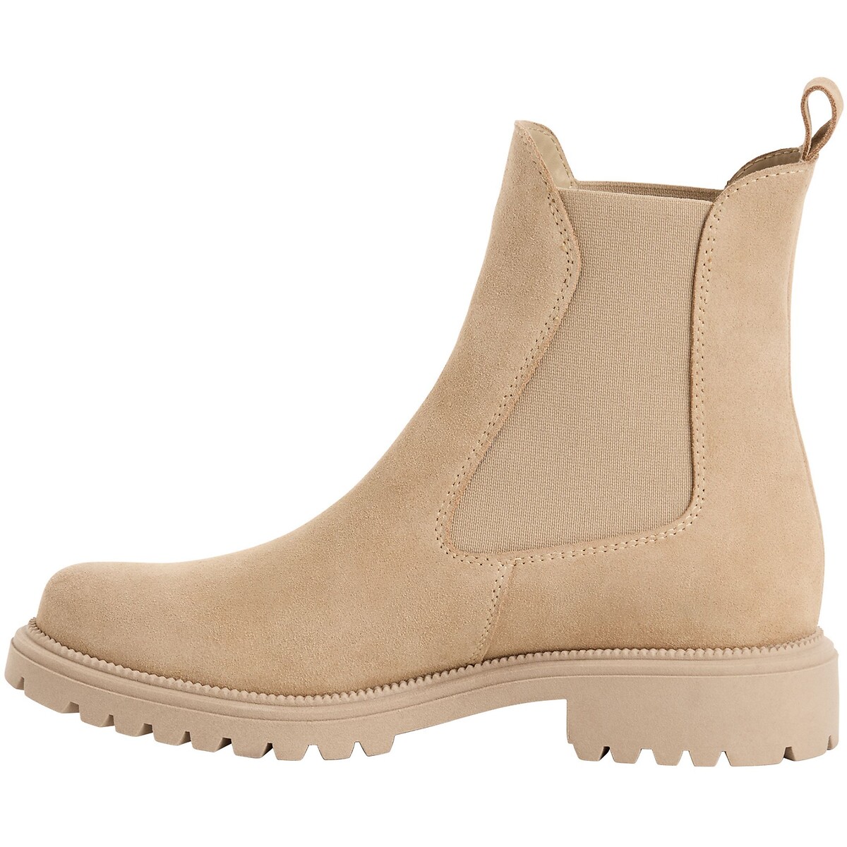 Boots chelsea en cuir beige, TAMARIS