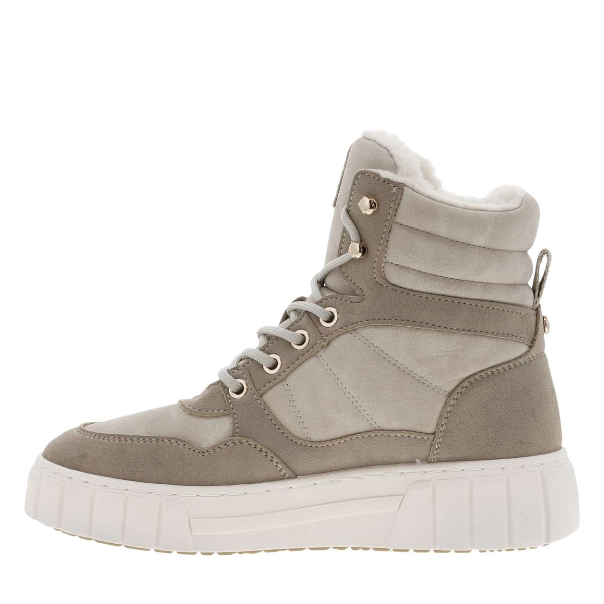 Bottines talon plat blanc, MUSTANG