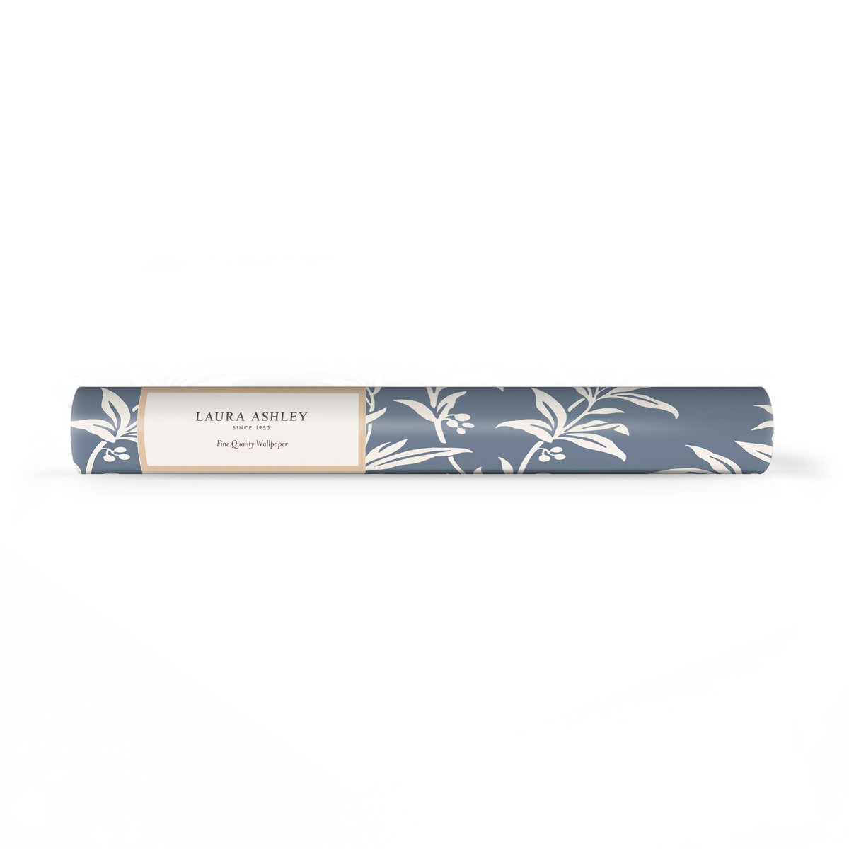 Papier peint Feuillage stylisé Paxford bleu, blanc, LAURA ASHLEY