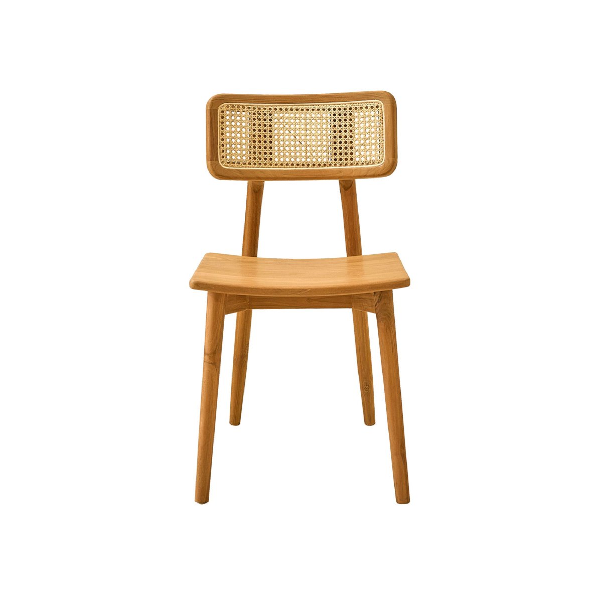 Chaise en teck massif et cannage SIXTINE naturel, BERAH GETAH