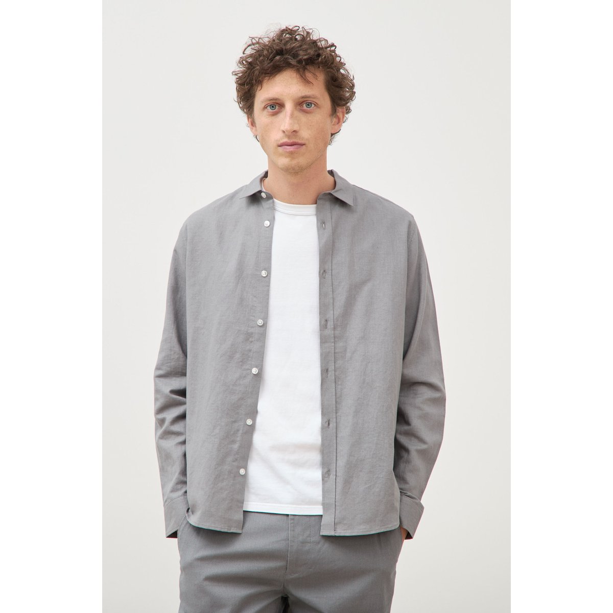 Chemise manches longues gris, BONOBO