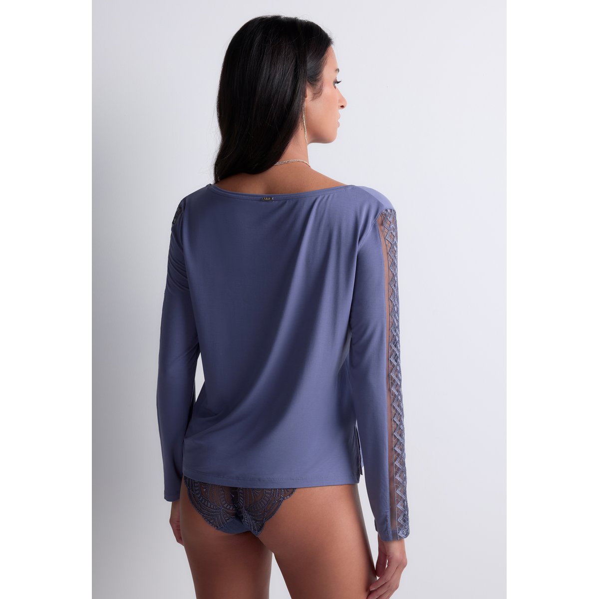 Top manches longues Sweet Obsession bleu, AUBADE
