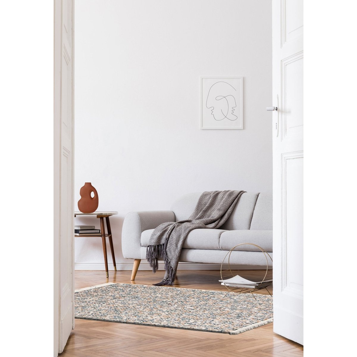 Tapis épais à franges WHISPER palette colorée, AFK LIVING
